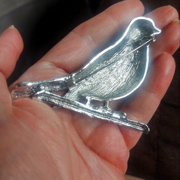 Sparkling Rhinestone Bird Brooch - Picture 3 of 3